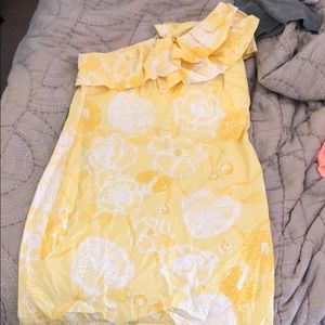 Lilly Pulitzer One Shoulder Yellow Party Dress